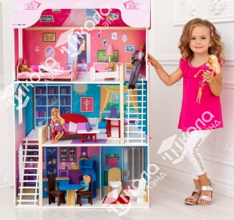 Кукольный домик «Вдохновение», (16 предметов мебели, 2 лестницы)