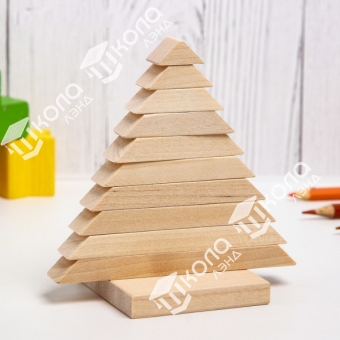 Пирамидка «Ёлочка», деревянная, материал: берёза