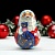 Неваляшка «Дед мороз с мешком», 12,5х8,5 см, ручная роспись