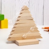 Пирамидка «Ёлочка», деревянная, материал: берёза
