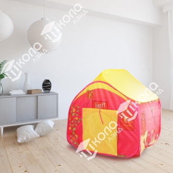Игровая палатка «Деревенский домик», цвет жёлто-красный