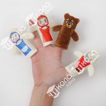 Кукольный театр «Маша и медведь», набор: 4 персонажа, сценарий