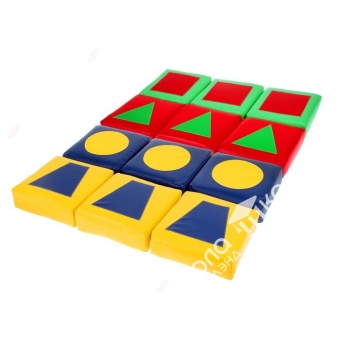 Набор папок мягких модулей с аппликациями – геометрические фигуры (цветные)