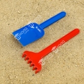 Набор для игры в песке, совок и грабли, цвета МИКС