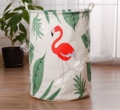 Корзина для хранения игрушек "Фламинго и листья" 40×40×48 см
