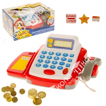 Касса-калькулятор «Учимся и играем», с аксессуарами, световые и звуковые эффекты