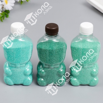Песок цветной в бутылках "Бирюзовый" 500 гр МИКС